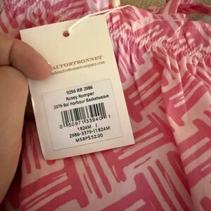 The Beaufort Bonnet Company Pink and White Rosey Romper